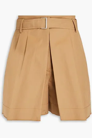 3.1 Phillip Lim Pleated cotton-blend twill shorts - Neutral
