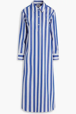 Claudie Pierlot Striped cotton-poplin midi shirt dress