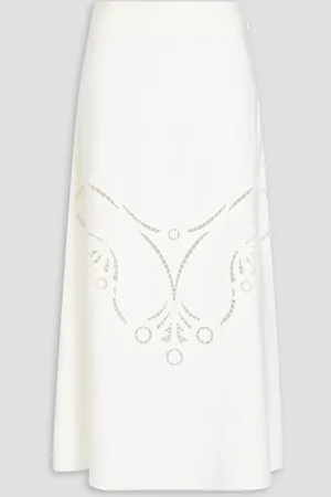 Chloé Broderie anglaise midi skirt