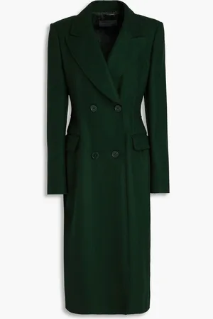 Alberta Ferretti Double-breasted wool-blend felt coat - Green