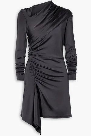 ET OCHS Mackenzie draped satin-jersey mini dress - Gray