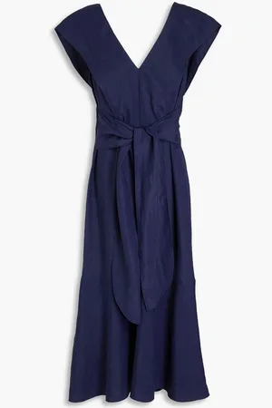 Vince Crinkled TENCEL™-blend midi dress - Blue