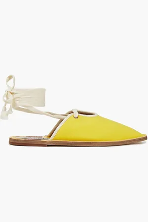 ZIMMERMANN Lace-up cotton-canvas slippers