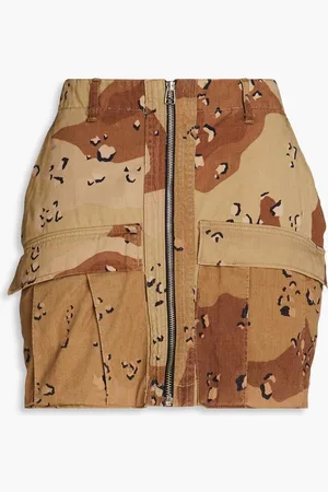 RE/DONE Camouflage cotton-blend gabardine mini skirt - Green