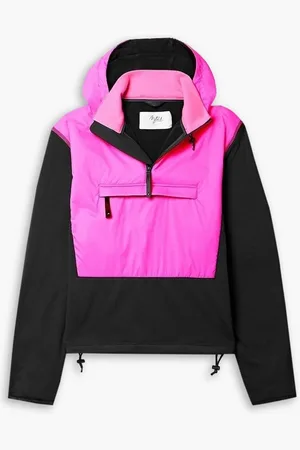 Aztech Hut shell-trimmed stretch-jersey hoodie - Pink