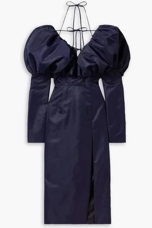LAQUAN SMITH Faille halterneck midi dress - Blue