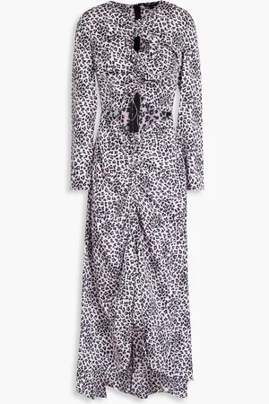 Maje Cutout leopard-print cloqué maxi dress - Pink