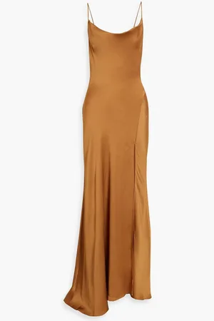 Simkhai Finley draped satin-crepe maxi dress - Metallic