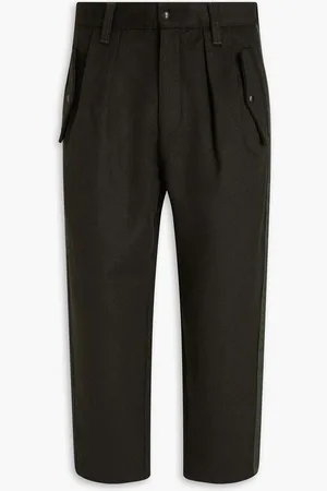 Emporio Armani Cropped tapered felt pants - Green