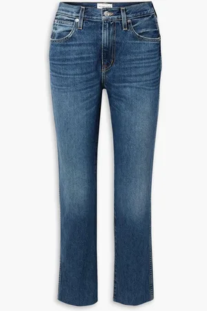 SLVRLAKE Hero frayed high-rise straight-leg jeans - Blue