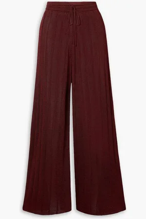 Calle Del Mar Crochet-knit wide-leg pants - Brown