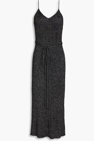 Proenza Schouler Metallic ribbed-knit midi dress