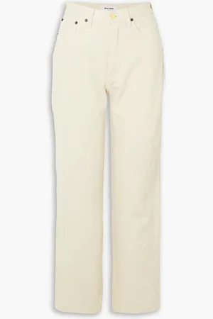 Still Here Blue Ridge embroidered crochet-trimmed high-rise straight-leg jeans - White