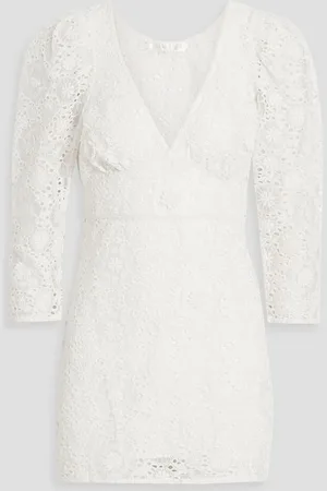 LOVESHACKFANCY Faye broderie anglaise organza mini dress - White