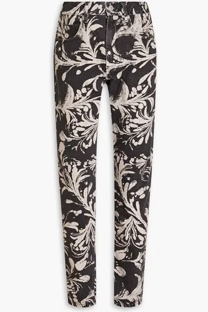 Isabel Marant Jack printed denim jeans - Gray