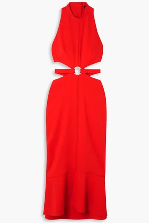 Proenza Schouler Embellished cutout stretch-cady midi dress