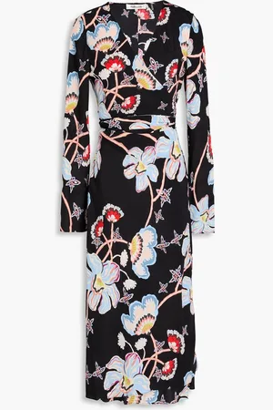 Diane von Furstenberg Tilly floral-print crepe de chine midi wrap dress