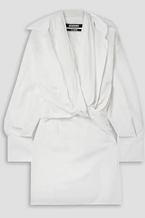 Jacquemus La Robe Agui twisted draped cotton-voile mini dress