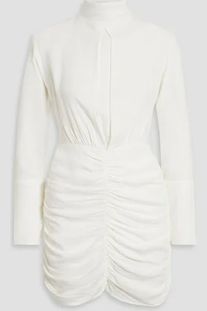 Envelope1976 Ruched crepe mini dress - White