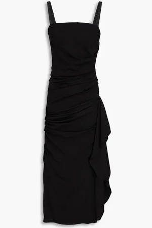 Dolce & Gabbana Satin-trimmed ruched crepe midi dress