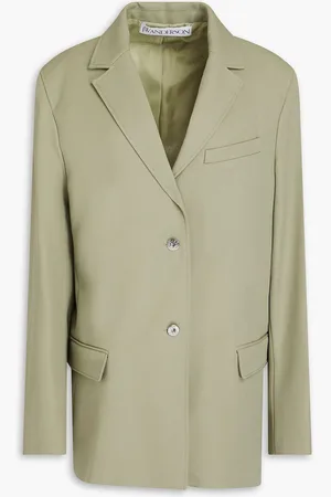 J.W.Anderson Oversized grain de poudre wool blazer - Green