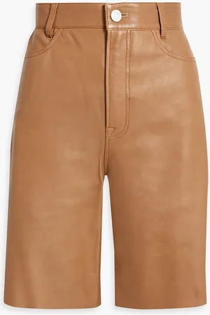Frame Leather shorts - Brown