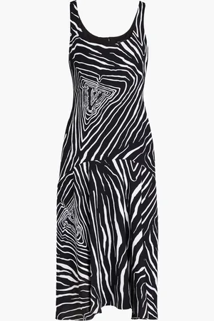 VERSACE Printed crepe midi dress