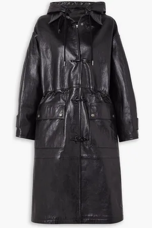 Acne Studios Oversized leather hooded coat