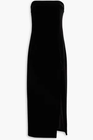 Nicholas Strapless velvet midi dress