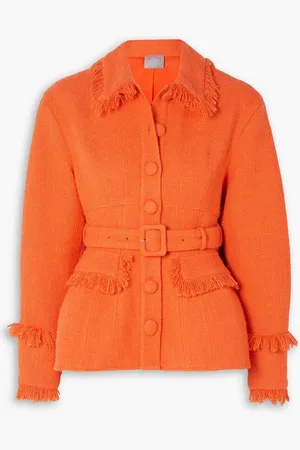 HUISHAN ZHANG Renee belted fringed tweed jacket