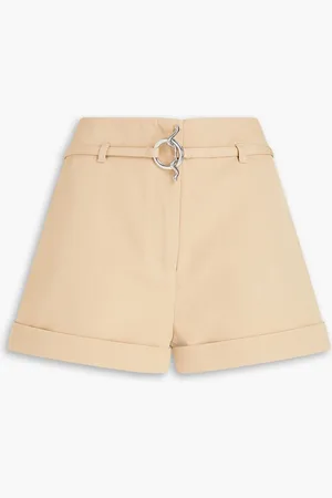 Ganni Belted twill shorts - Neutral