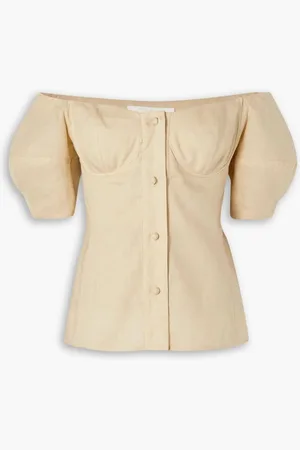 Chloé Off-the-shoulder linen blouse - Neutral