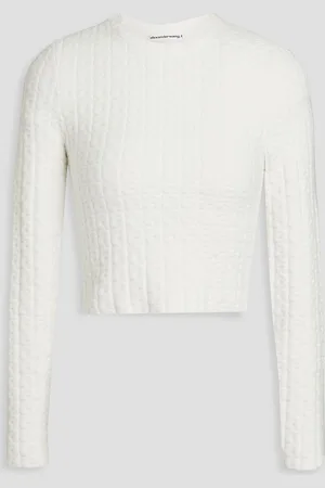 Alexander Wang Cropped jacquard-knit top