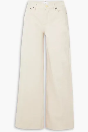 Still Here Rainbow Walker striped cotton-canvas wide-leg pants - White
