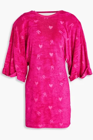 ROTATE Masine open-back terry-jacquard mini dress - Pink