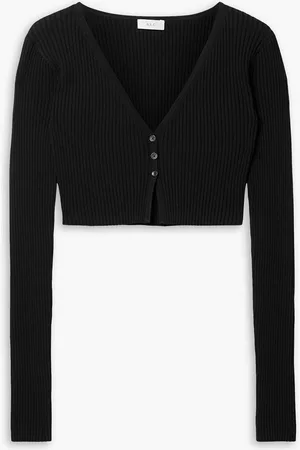 A.L.C. Hallie cropped ribbed-knit cardigan