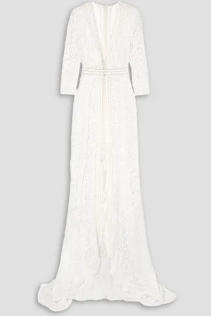 GALVAN Sevilla cotton-blend lace gown