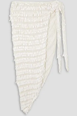 Retrofete Brasilia paillette-embellished crochet-knit pareo - White