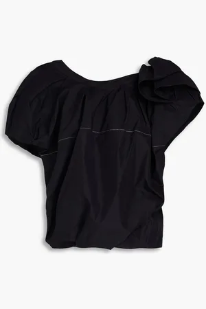 3.1 Phillip Lim One-shoulder ruffled cotton-blend poplin top