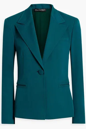 Oscar de la Renta Wool-blend twill blazer - Blue
