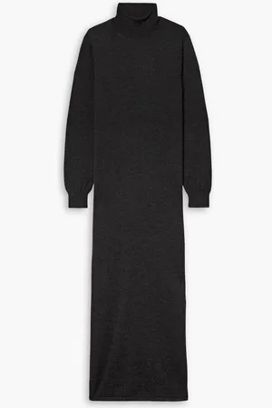BRIONI Cashmere and silk-blend turtleneck midi dress - Gray