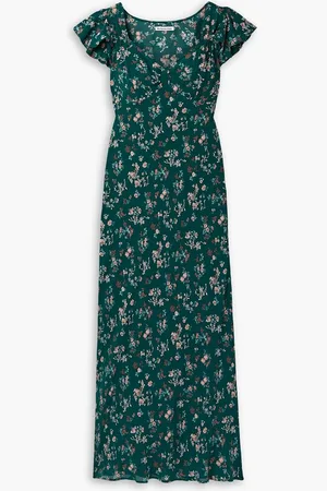 Reformation Lisola floral-print crepe maxi dress - Green