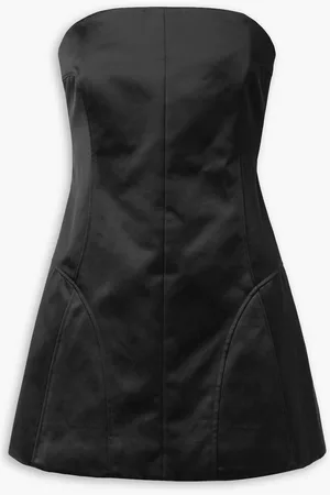 Khaite Janna strapless duchesse cotton-blend satin mini dress