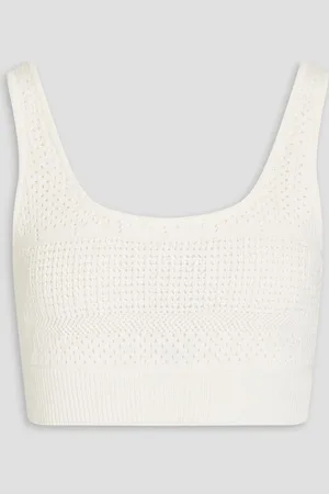 Frame Crochet-knit bra top - White