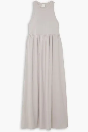 Ninety Percent Gathered cotton-jersey maxi dress - Gray