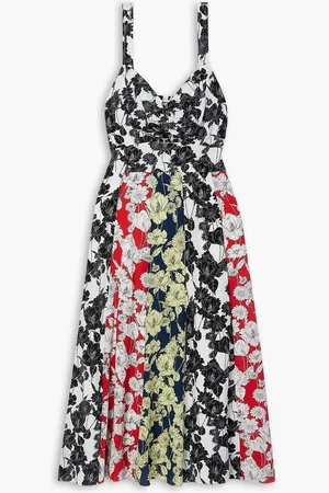 Jason Wu Cutout floral-print silk crepe de chine midi dress