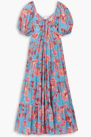 Cara Cara Quinn printed cotton-voile maxi dress - Blue