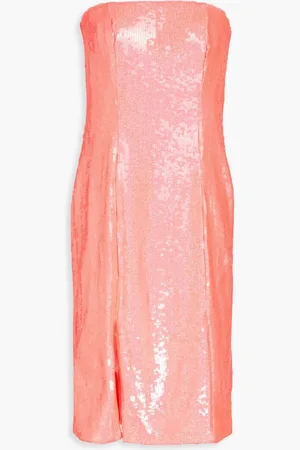 Aidan Mattox Strapless sequin-embellished jersey mini dress - Orange