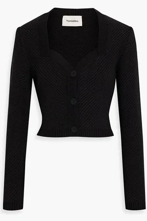 Nanushka Kaya cropped jacquard-knit cotton cardigan