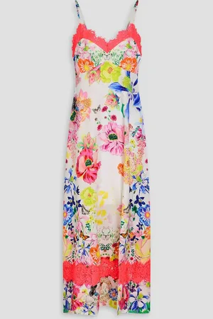 Camilla Crystal-embellished floral-print silk-satin midi dress